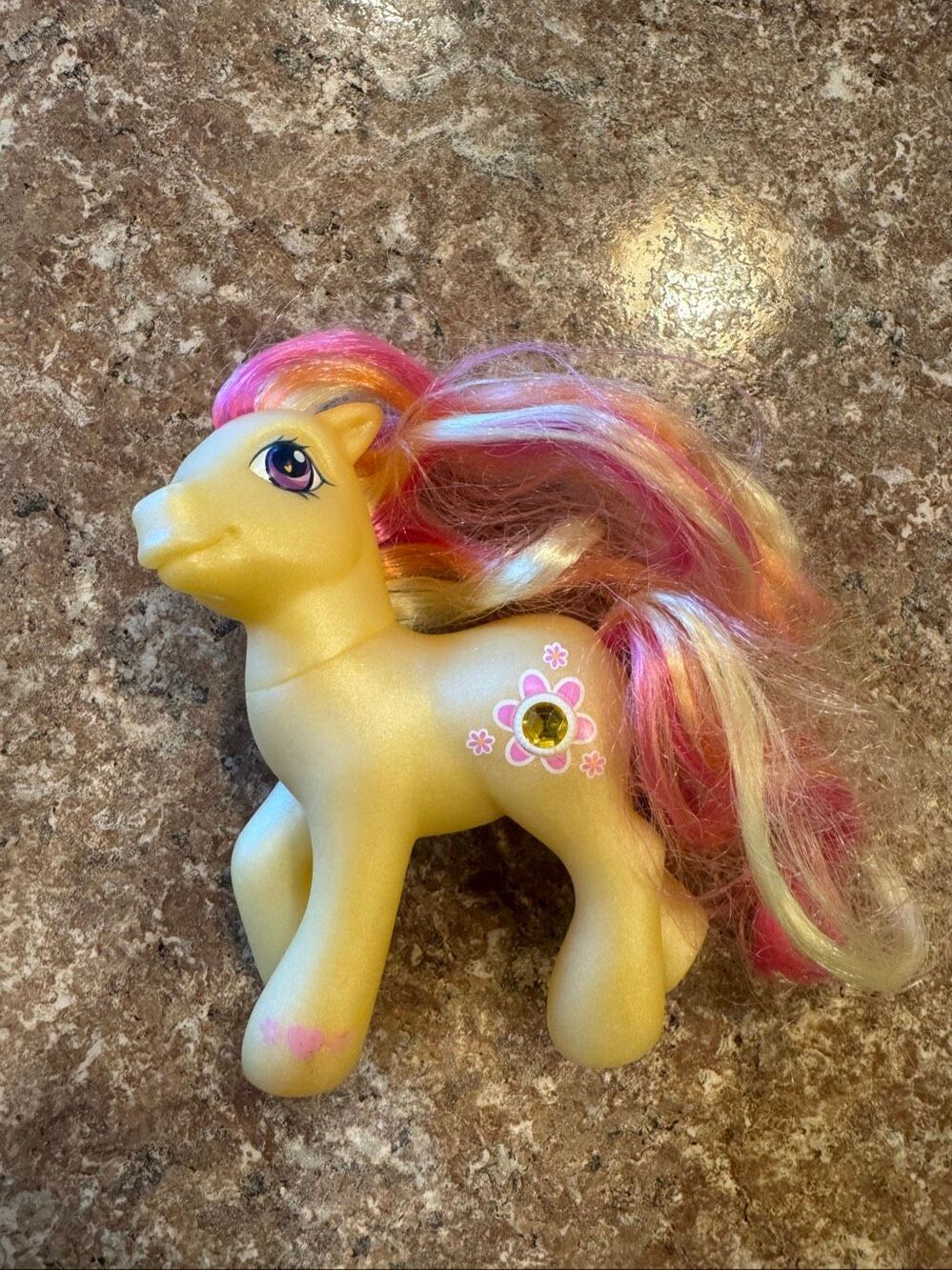 2003 My Little Pony G3 Gem Blossom Jewel Pony Yellow Hasbro MLP